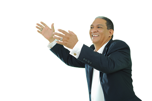 Businessman Gesturing With Hands