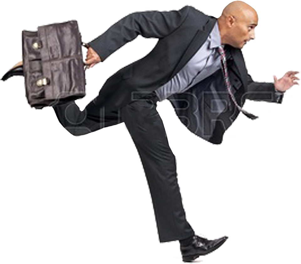 Businessman Hurrying With Briefcase