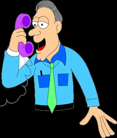 Businessman On Phone Cartoon