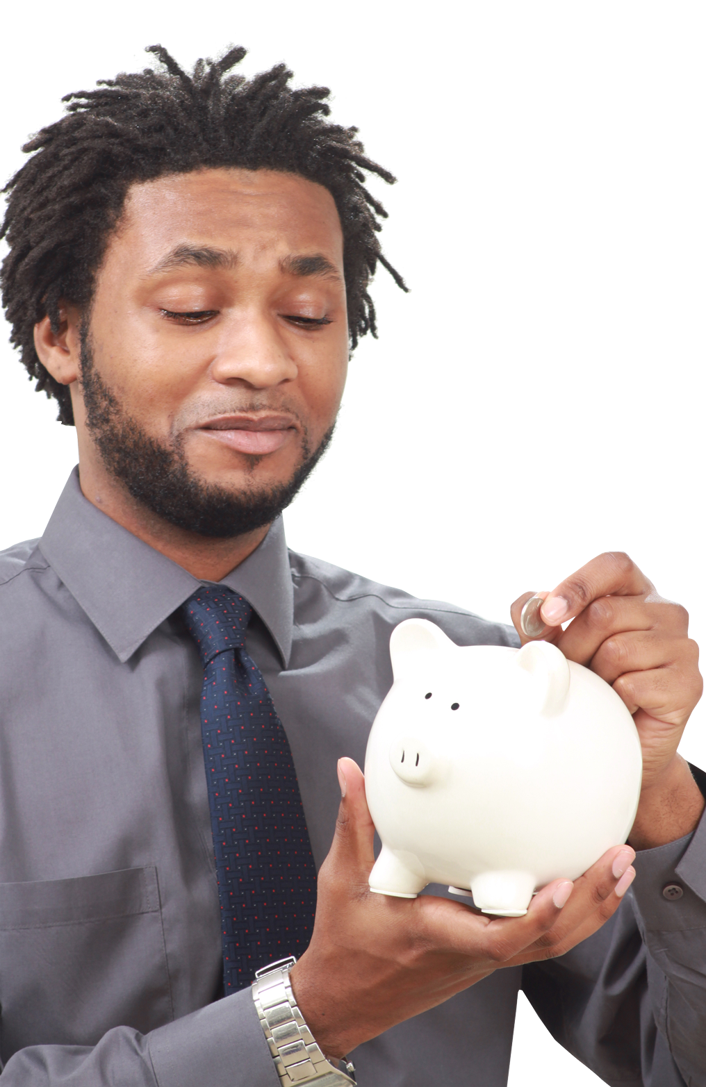 Businessman Saving Money Piggybank