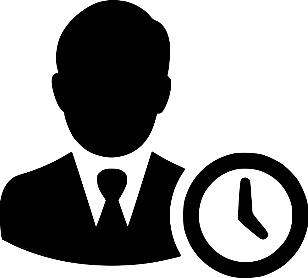 Businessman Silhouettewith Clock Icon