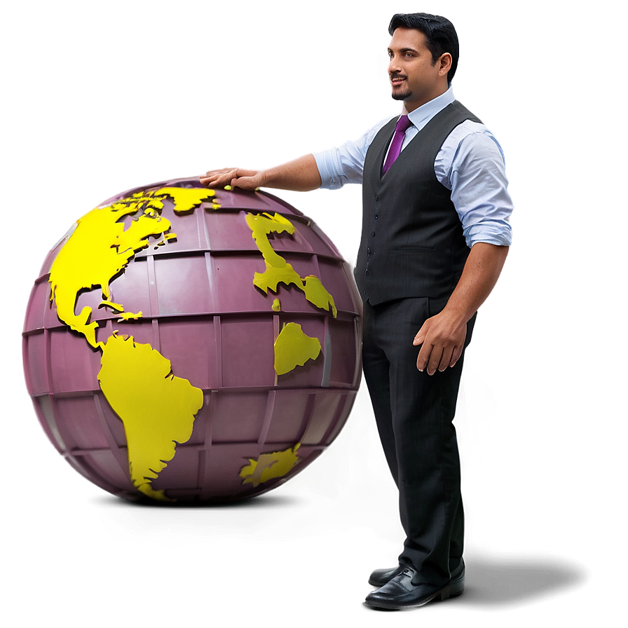 Businessman With Globe Png 84