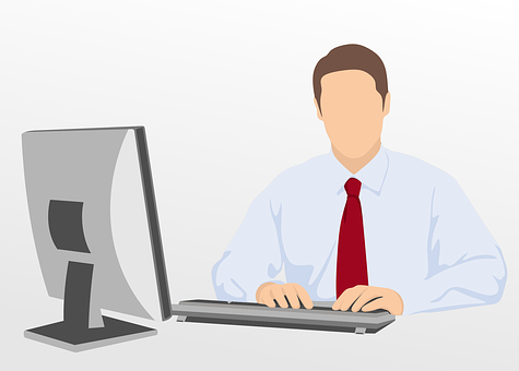 Businessman Workingat Desk Vector