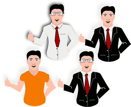 Businessmen Cartoon Thumbs Up