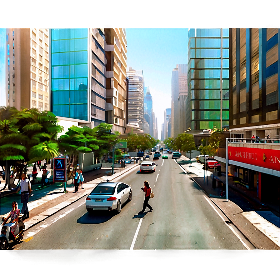 Busy City Street Png 47