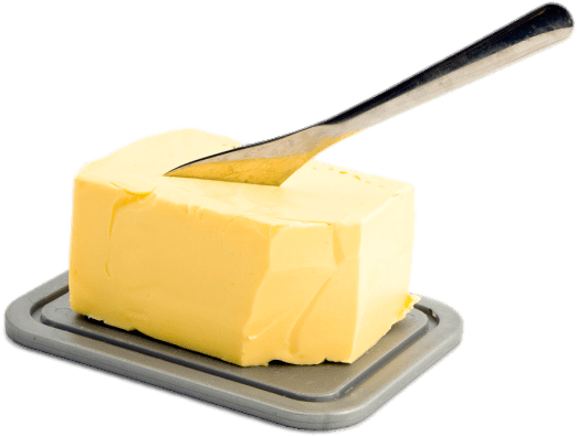 Butter Blockwith Knife PNG with transparent background