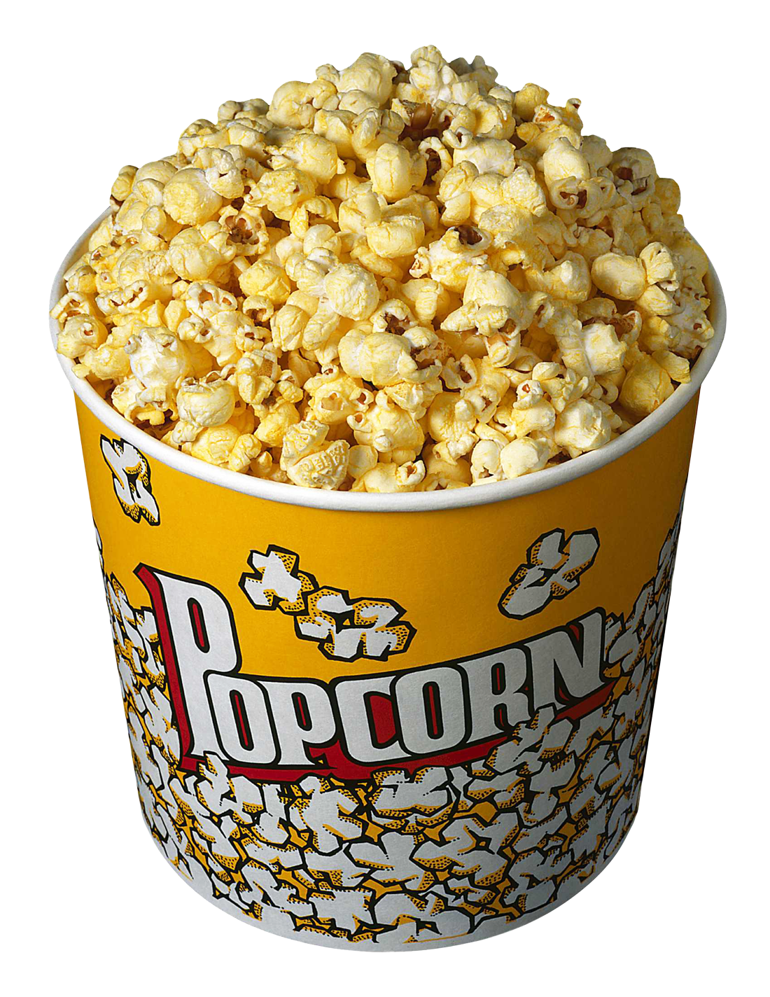 Buttered Popcornin Yellow Bucket PNG with transparent background