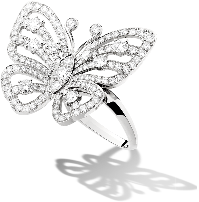 Butterfly Diamond Ring Silver