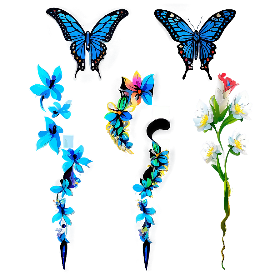 Butterfly Neck Tattoo Compositions Png Qgk28