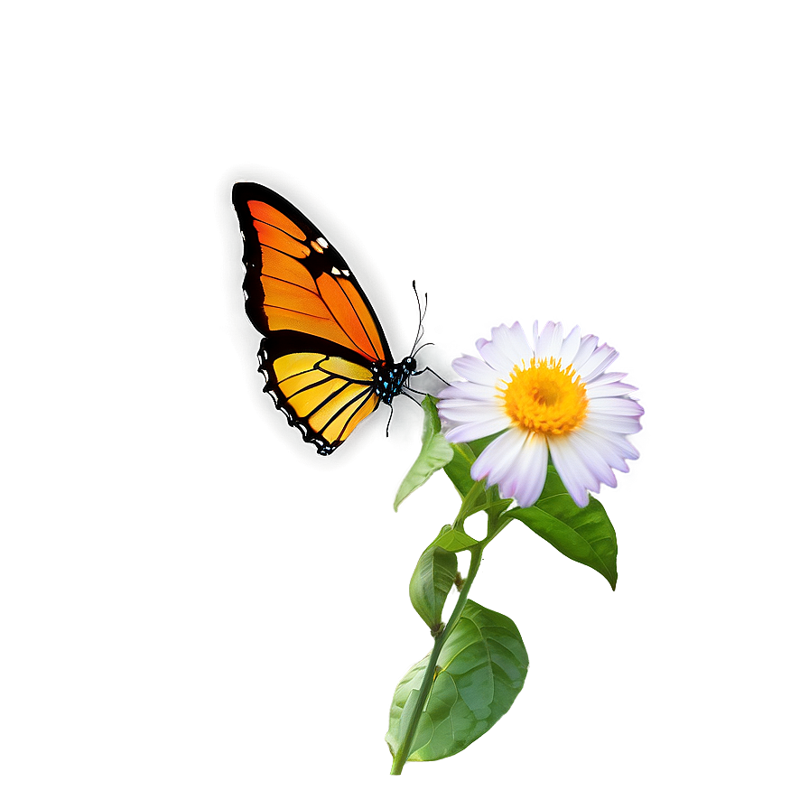 Butterfly On Flower Png 2