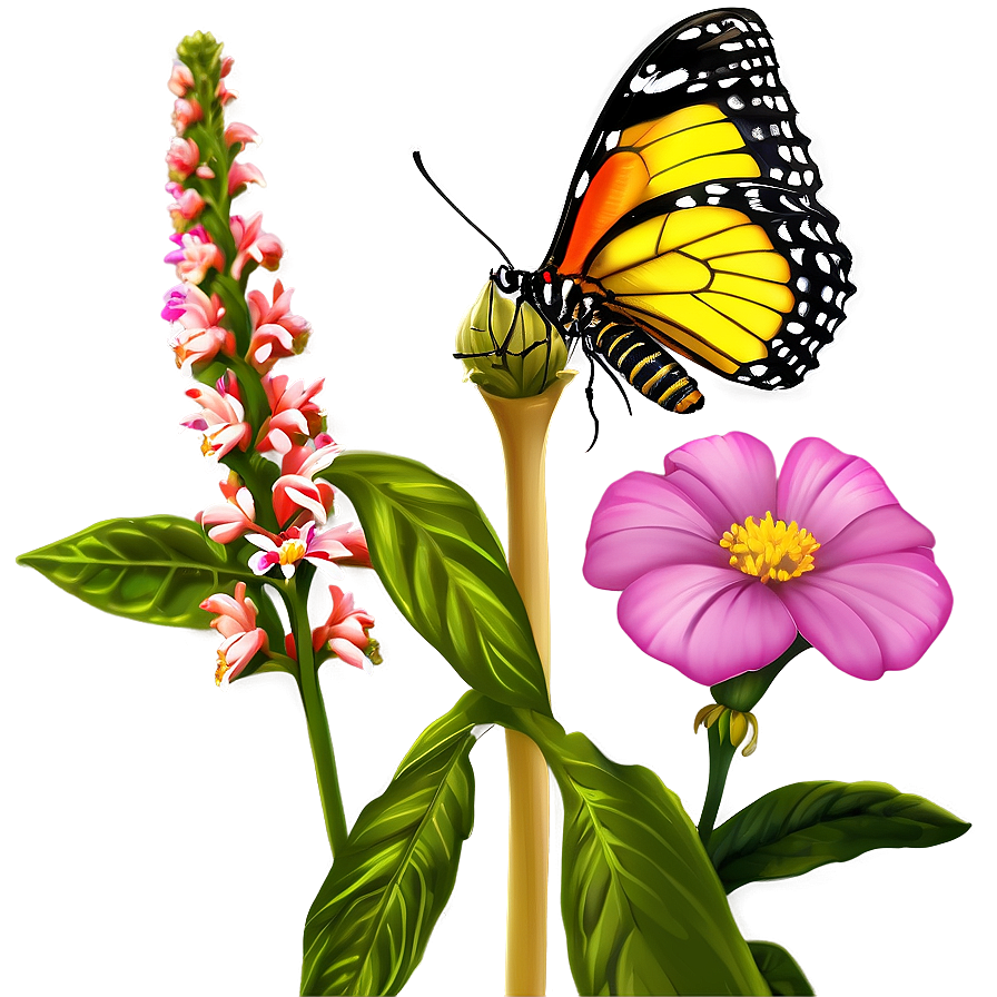 Butterfly On Flower Png Kiv48