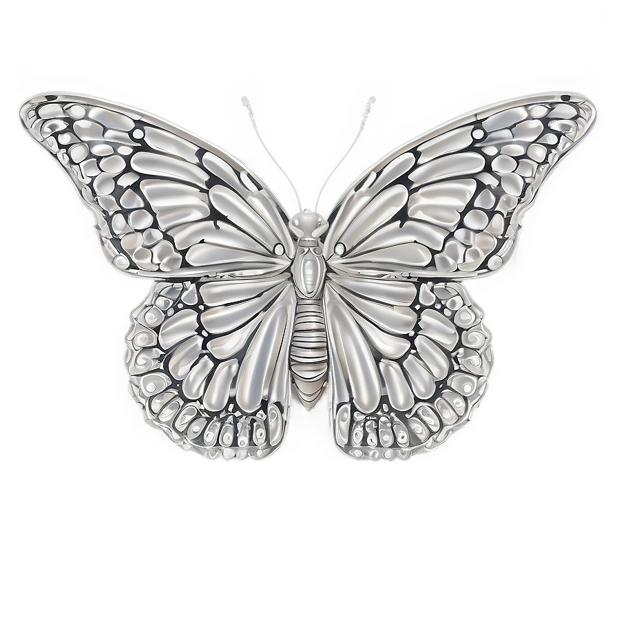 Butterfly Outline With Details Png 50