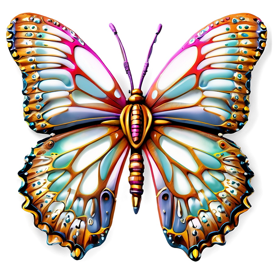 Butterfly Outline With Details Png Jnu45