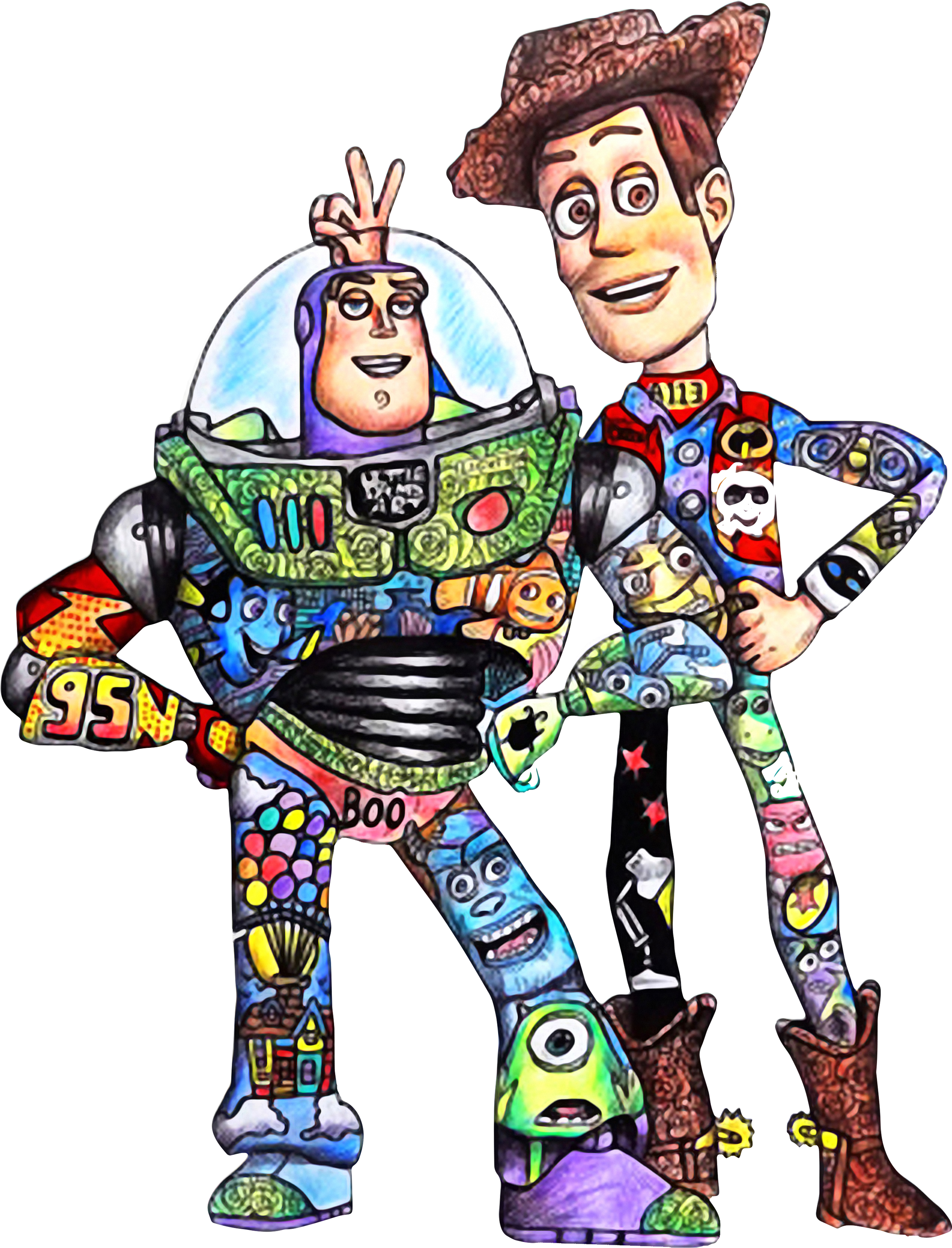 Toy Story Character Buzz Lightyear And Woody Shirt, - Buzz Cartoon Toy Story, HD Png Download PNG with transparent background