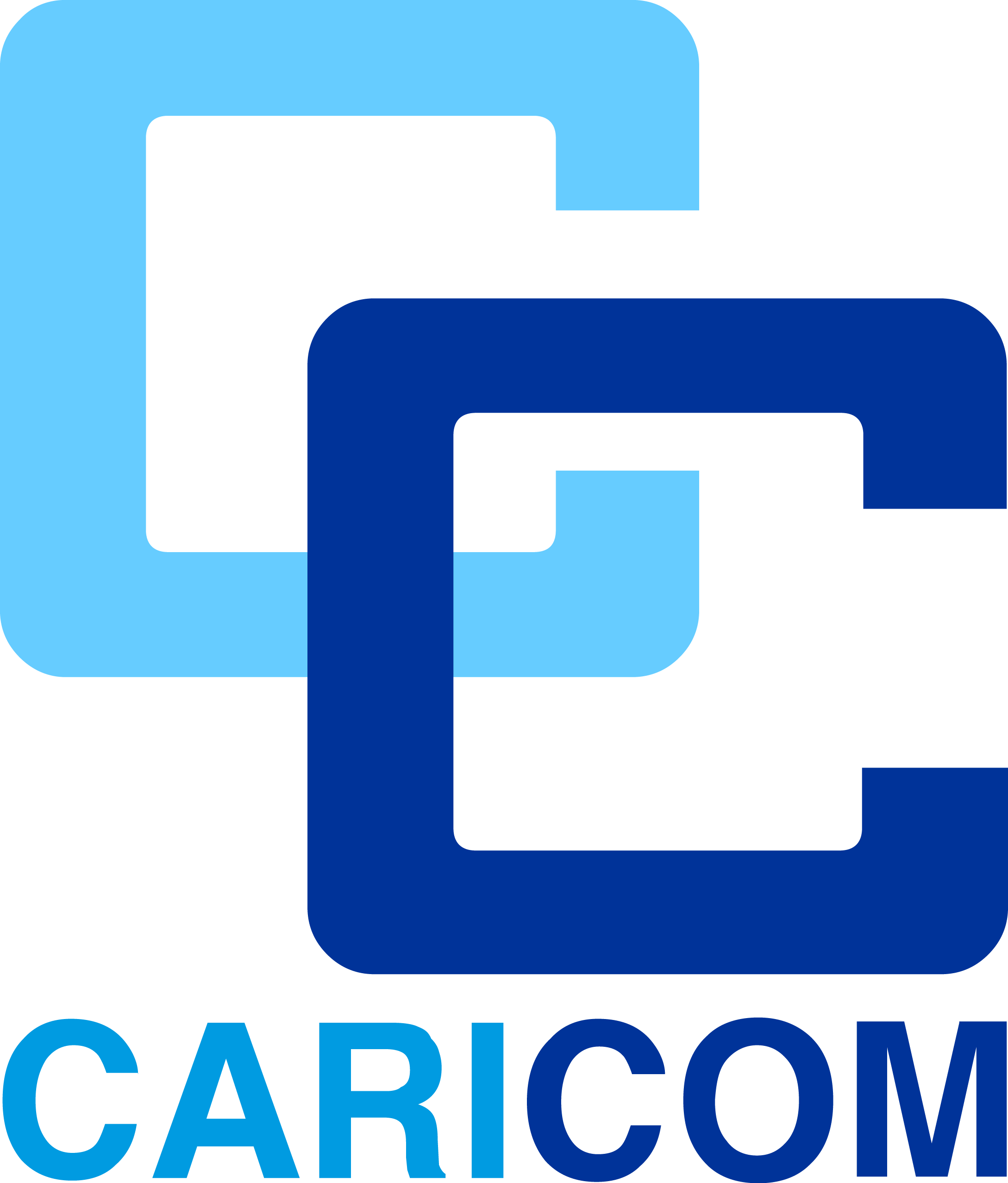 C A R I C O M Logo Blue Background