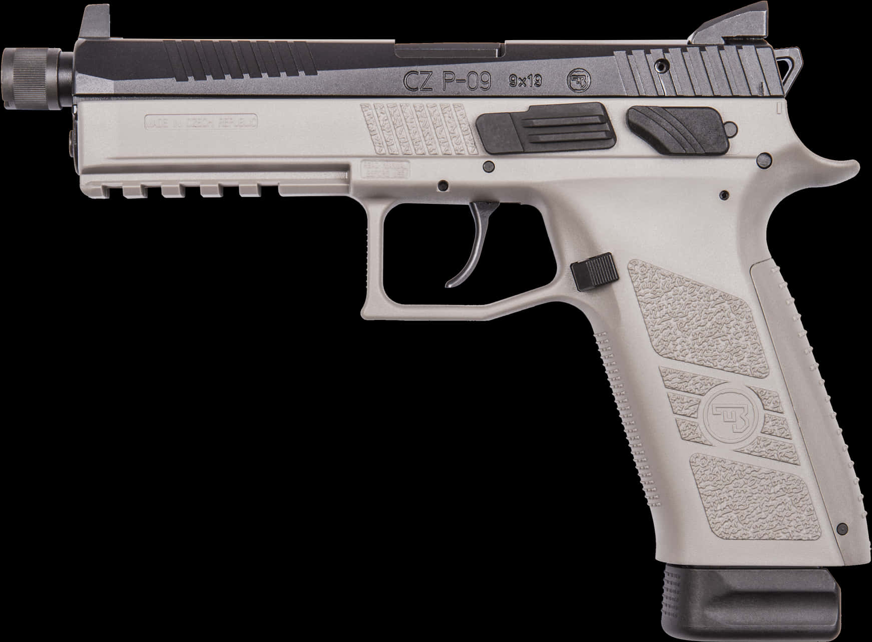 C Z P09 Semi Automatic Pistol PNG with transparent background