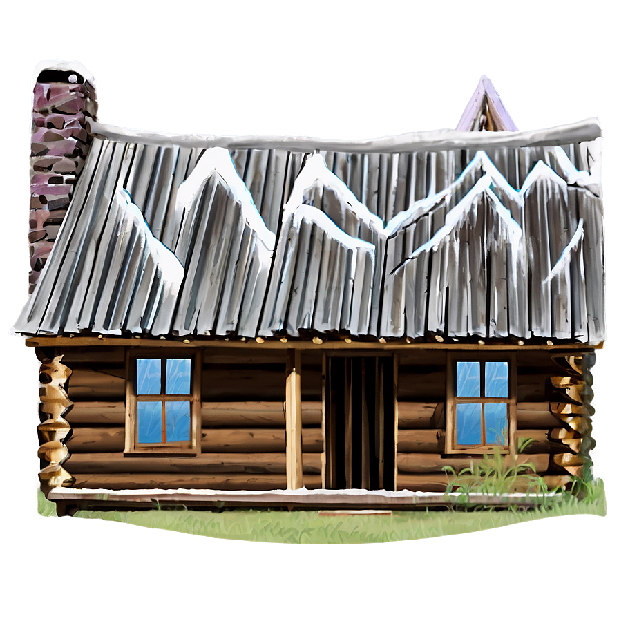 Cabin With Mountain Backdrop Png Bdj50