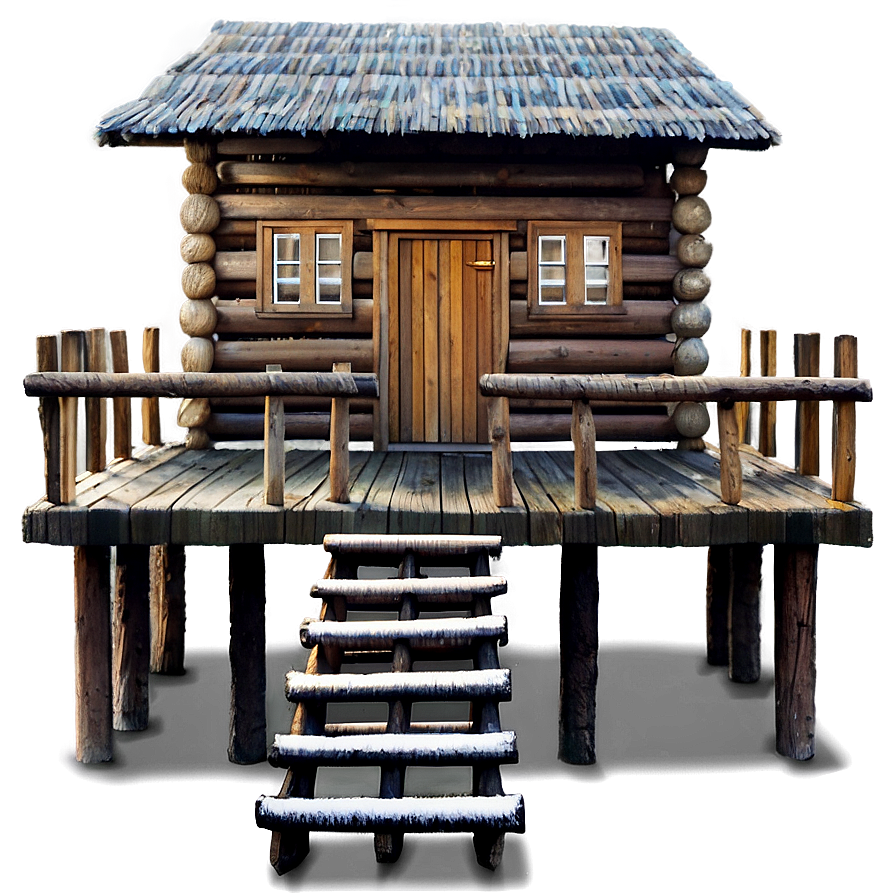 Cabin With Wooden Bridge Png 05242024