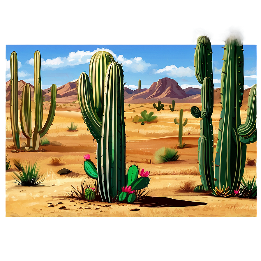 Cactus Ecosystem Background Png 06282024