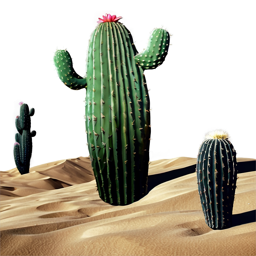 Cactus In Desert Dunes Png Tml