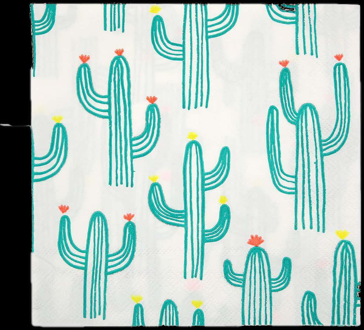 Cactus Pattern Napkin PNG with transparent background