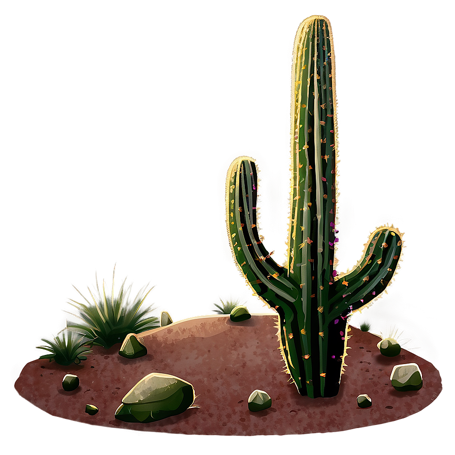 Cactus Under Starry Sky Png Rao25