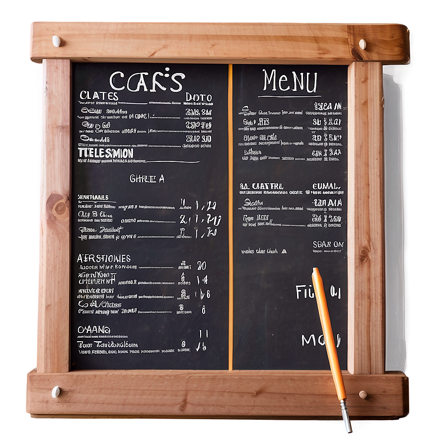 Cafe Menu Board PNG 05242024 PNG with transparent background
