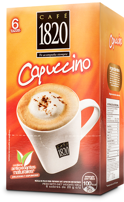 Cafe1820 Cappuccino Box PNG with transparent background