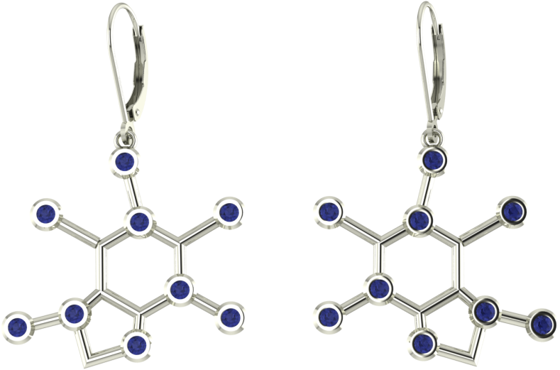 Caffeine Molecule Earrings