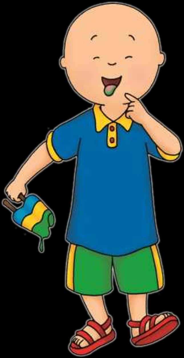 Caillou Cartoon Character Smiling