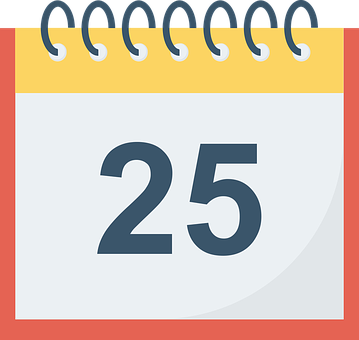 Calendar Icon Date25 PNG with transparent background