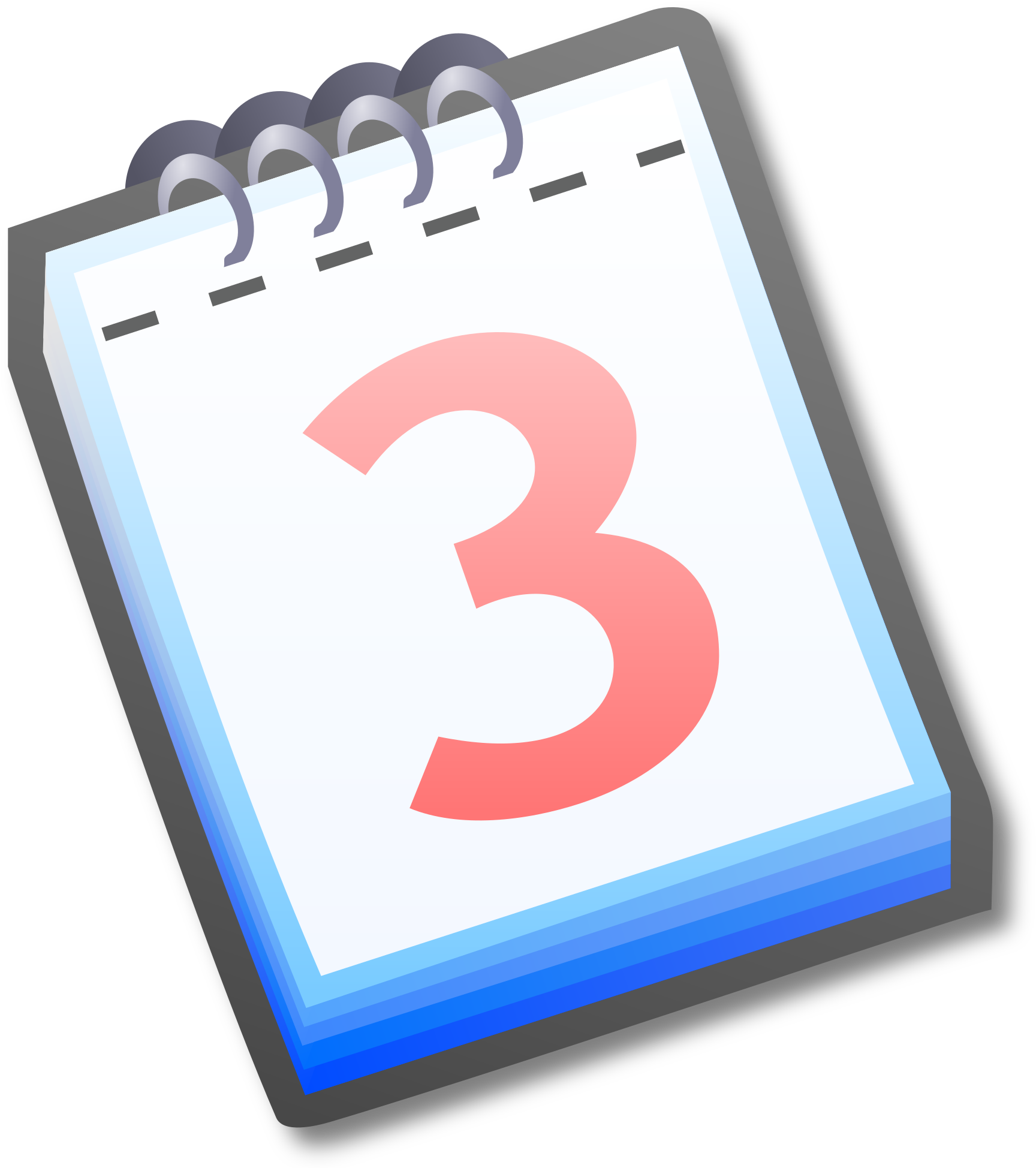 Calendar Iconwith Number3 PNG with transparent background