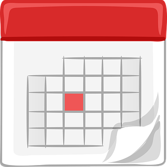 Calendar Iconwith Red Marked Date PNG with transparent background