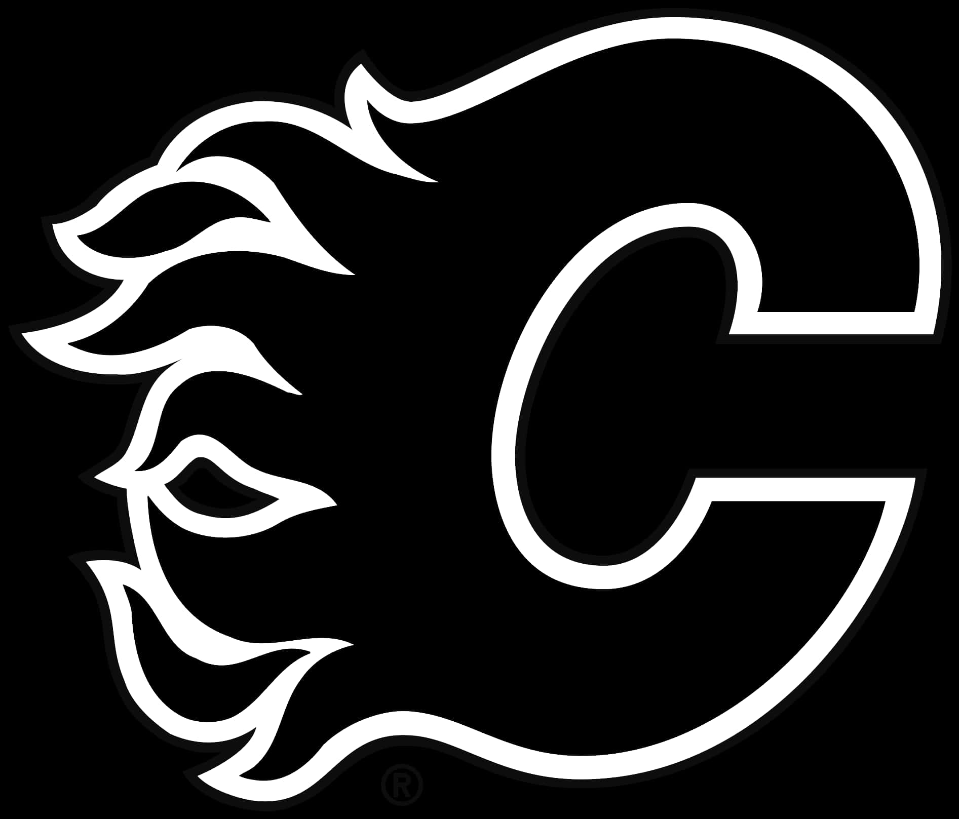 Calgary Flames Logo Blackand White