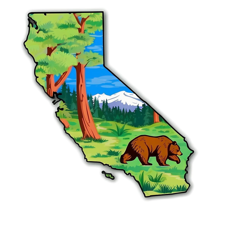 California Bear And Map Png 06262024