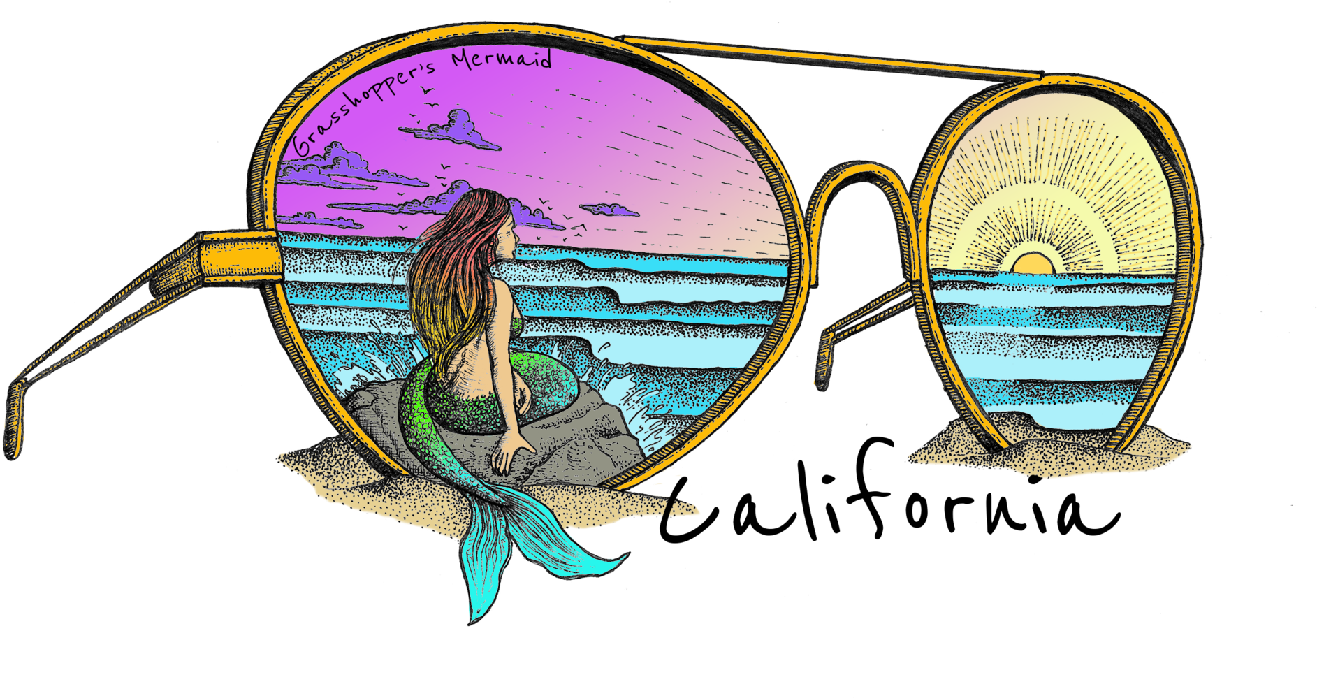 California Mermaid Aviator Sunglasses