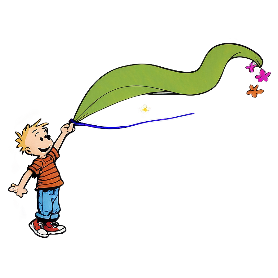 Calvin And Hobbes Flying Kite PNG yog99 PNG with transparent background