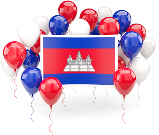 Cambodia Flag Celebration Balloons