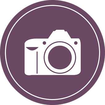 Camera Icon Purple Background PNG with transparent background