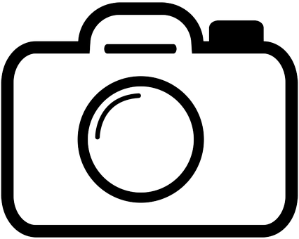 Camera Silhouette Outline PNG with transparent background