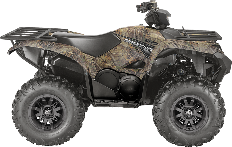 A Red Utility Quad - 2018 Yamaha Grizzly Camo, HD Png Download PNG with transparent background