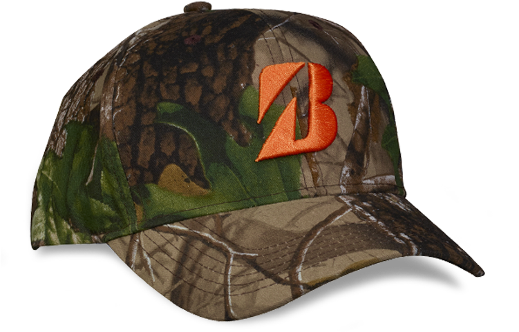 Camo Baseball Cap_ Orange Logo