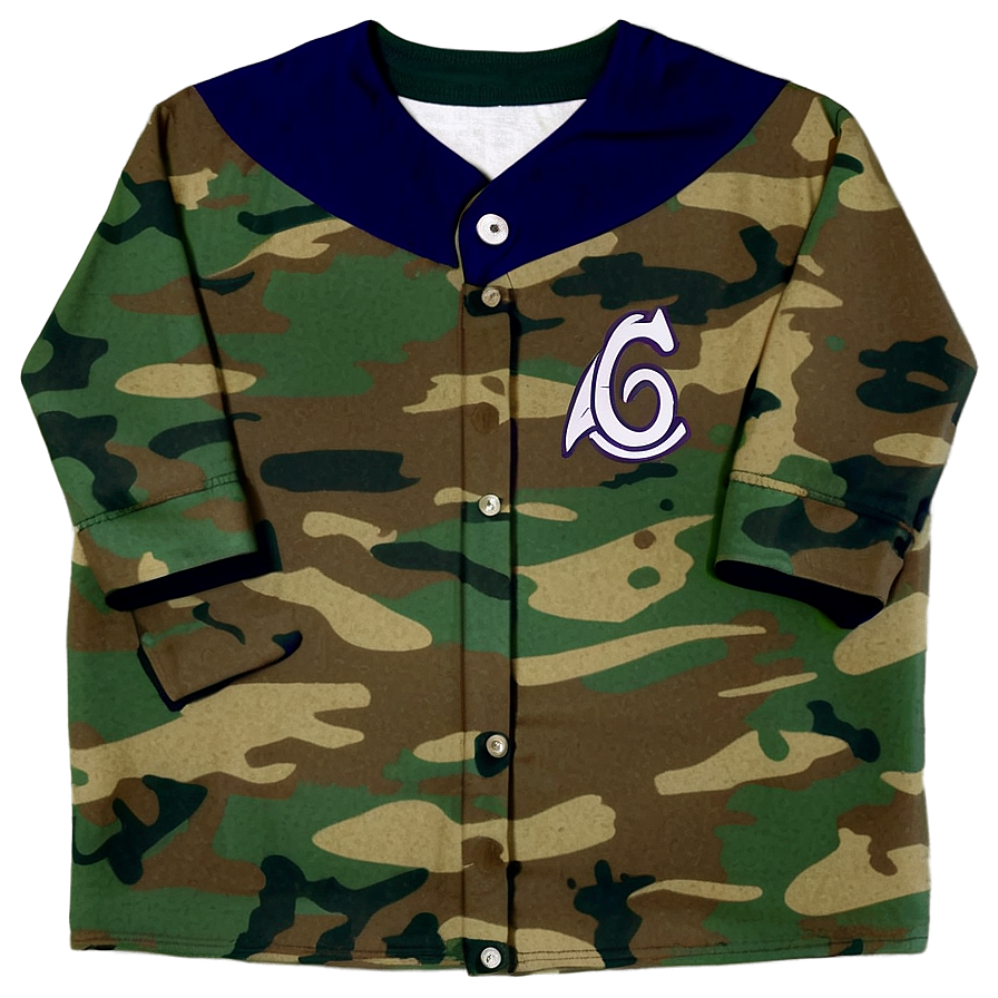 Camo Baseball Jersey Png 5