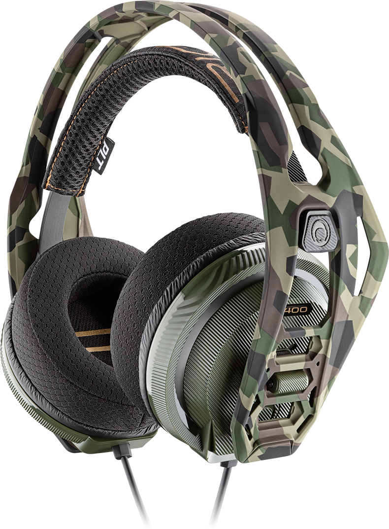 Camo Gaming Headset Design PNG image with a transparent background, free high-resolution download