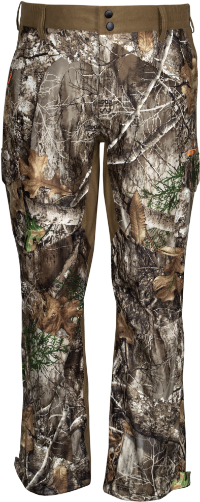 Camo Hunting Pants Front View PNG image with a transparent background, free high-resolution download