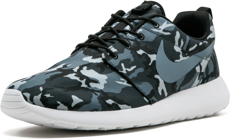Nike Roshe Run Print Running Shoes Black/bl Grpht/white/grey - Skate Shoe, HD Png Download PNG with transparent background