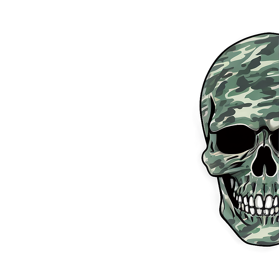 Camo Skull Graphic Png Qon