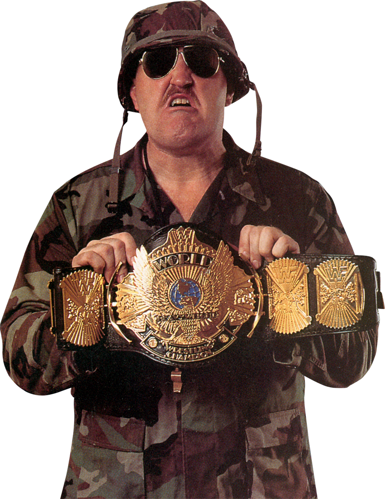 Camo Wrestler With Championship Belt