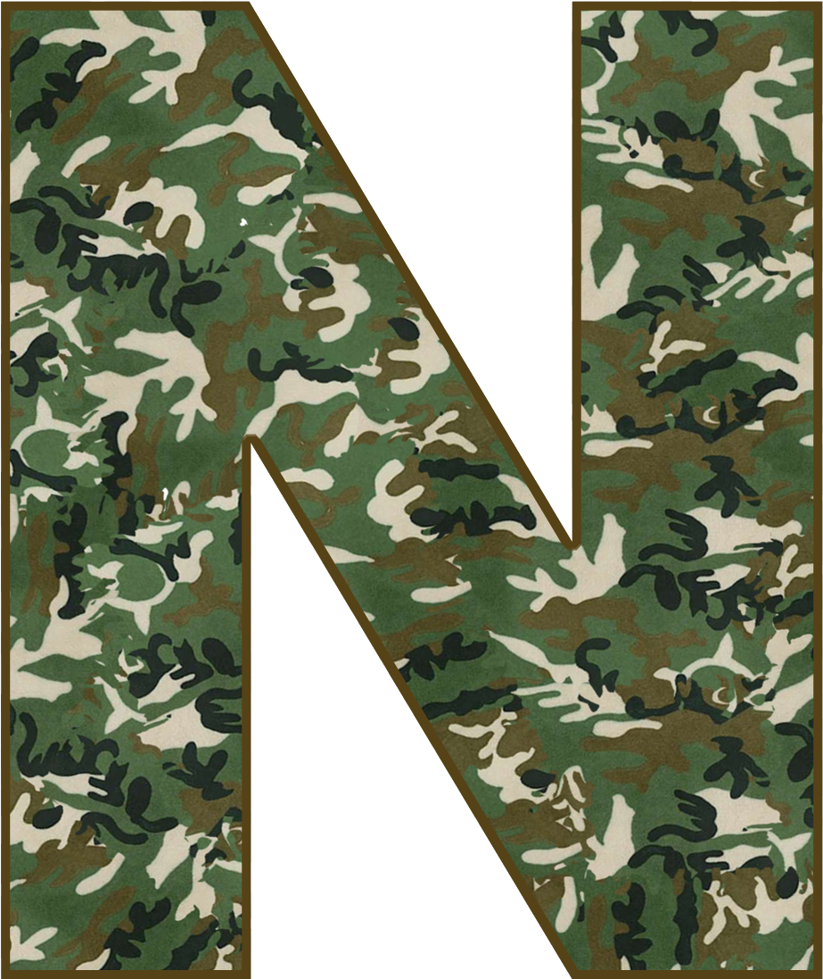 Camouflage Pattern Letter N