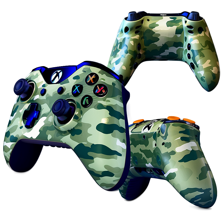 Camouflage Xbox Controller Design PNG pjo PNG with transparent background